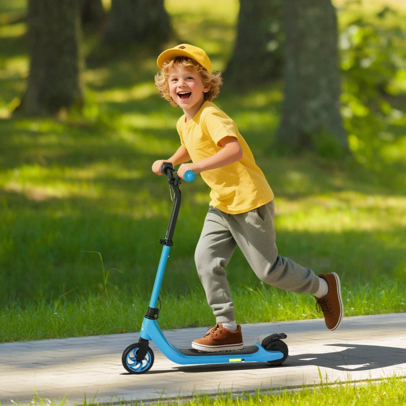 HOMCOM Trottinette électrique pour enfants 120 W - 6 ans 8 Km/h Max. hauteur guidon réglable 2 roues en PU - bleu et noir