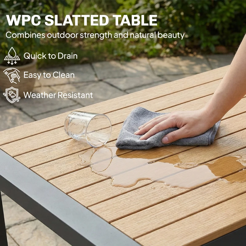 Outsunny Zestaw mebli ogrodowych aluminiowych dla 4 osób, wodoodporny, głębokie siedziska z sofą, fotelami i stolikiem