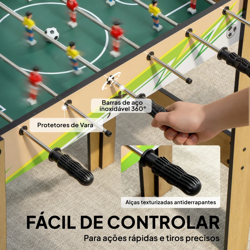 SPORTNOW Matraquilho para Crianças em Madeira com 2 Marcadores 6 Punhos 18 Jogadores 6 Varas e 2 Bolas 75x66x75 cm Madeira