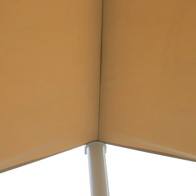 Outsunny Toldo Dupla Inclinação 4 x 3 m Retrátil Manual Inclinação Ajustável Metal epóxi Branco Poliéster impermeabilizado Anti-UV Bege