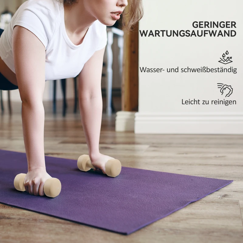 HOMCOM Hantelset 4 Paar 0,5kg-10kg Hanteln mit Koffer, Hantel-Set aus Gusseisen, Hexagon