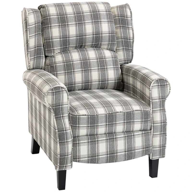 HOMCOM 160° Reclining Armchair, with Footrest - Grey and White