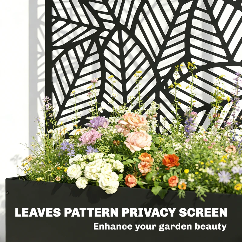 Outsunny wysoka donica z kratką wolnostojąca lub do montażu na ścianie, metalowa donica na rośliny pnące, kwietnik ogrodowy 60 x 30 x 113 cm