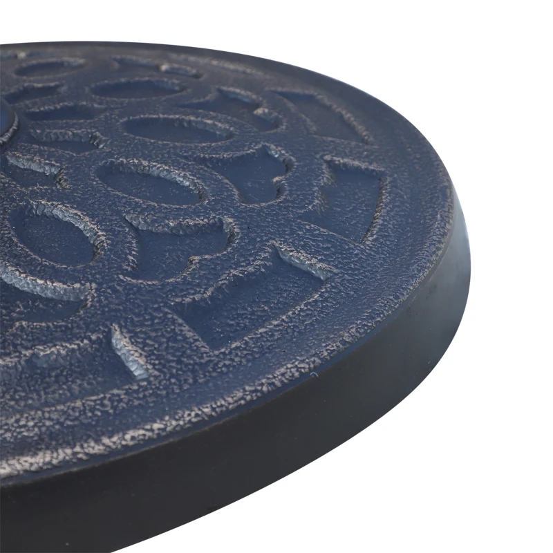 Outsunny Pied de parasol, socle parasol extérieur en résine 12 kg, pour mât de Ø 38/48 mm, Ø 44 x 34H cm, bronze