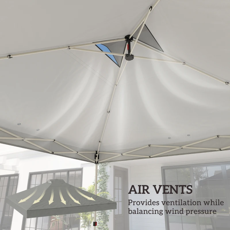 Outsunny Wymiana dachu pawilonu UV50+ wodoodporna z 8 otworami odpływowymi 3 x 3 m, jasnoszary