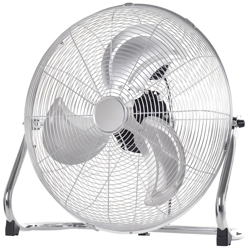 HOMCOM Ventilador de secretária potente 100 W com 3 velocidades e inclinação ajustável a 120° para quarto/escritório doméstico cinza