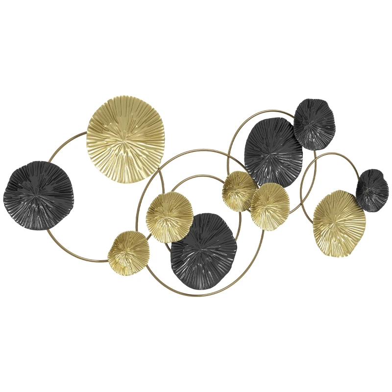 HOMCOM Metal Wall Art, Modern Hanging Wall Decor with Multi-Disc Design for Living Room