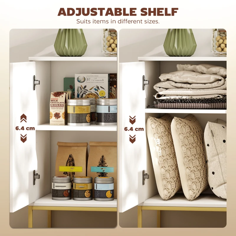 HOMCOM Modern White and Gold Sideboard