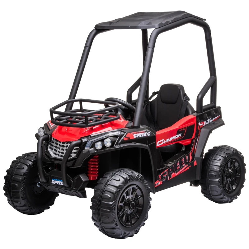 HOMCOM Voiture électrique Enfant 3 à 8 Ans - Buggy Quad électrique 120 W - V. Max. 6 Km/h - télécommande - Effets Lumineux sonores - Rouge