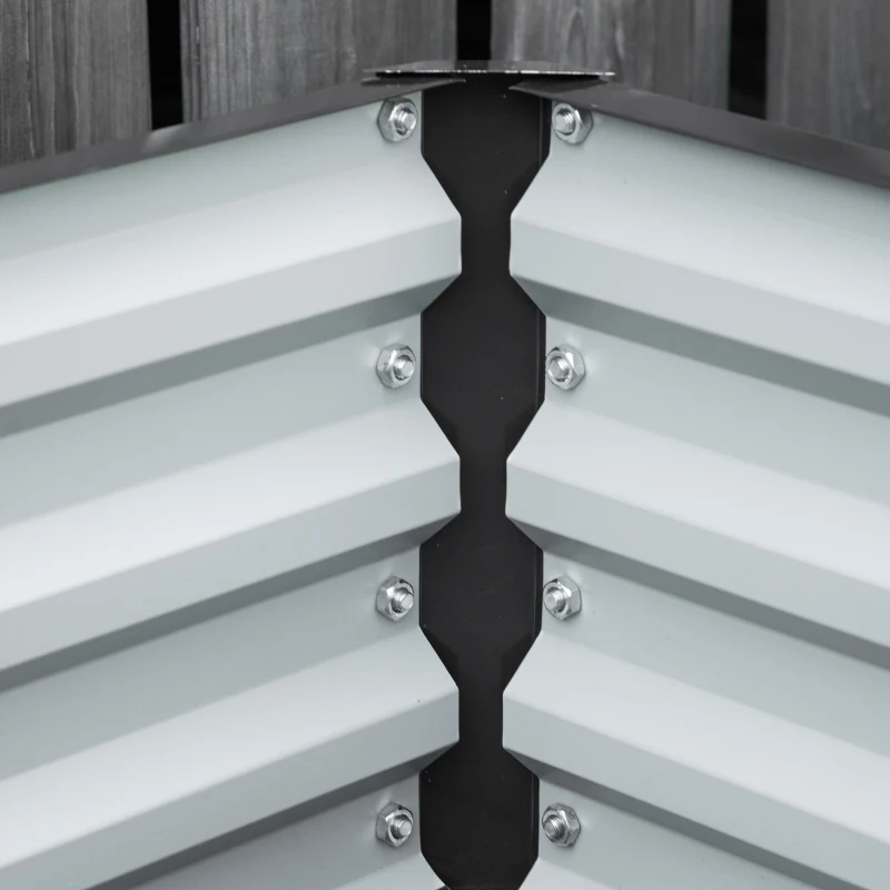 Outsunny Lot de 2 carrés potagers de jardin rectangulaire tôle d'acier ondulée 120 x 60 x 30,5 cm gris