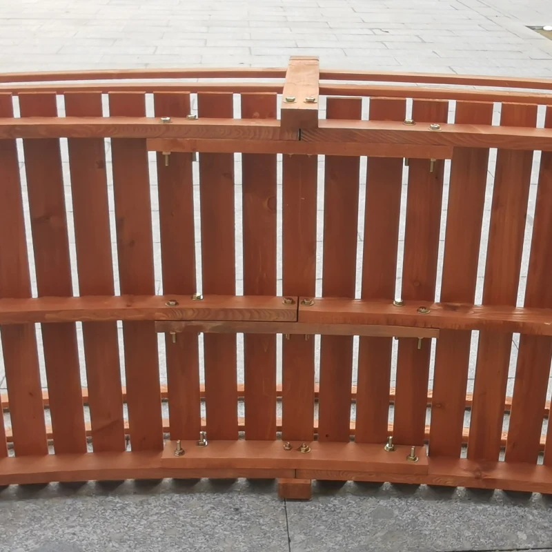 Outsunny 6FT Wooden Garden Bridge with Safety Railings, Classic Arc Footbridge for Stream Pond Walkway, Orange