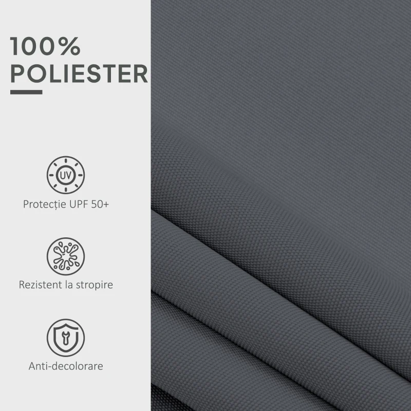 Outsunny Material de Înlocuire pentru Cort Retractabil 4x3 m din Poliester Anti UV 50+ Gri