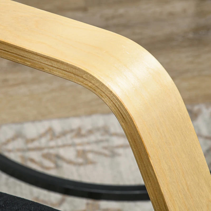 HOMCOM Poltrona relax de balanço poltrona de amamentação com apoio para os pés ajustável, bolso lateral e apoio de cabeça, preto