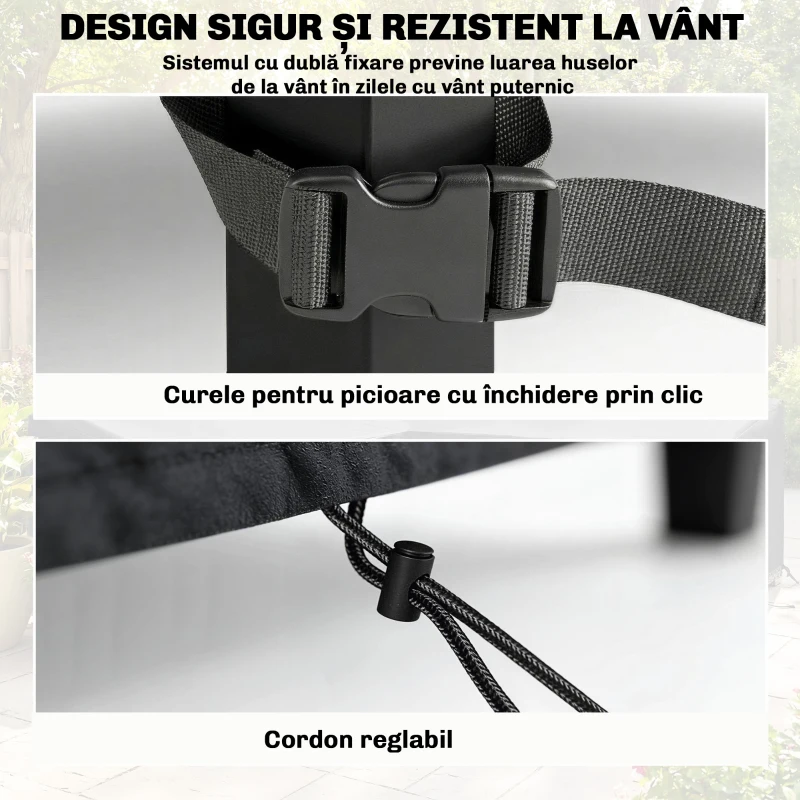 Outsunny Huse pentru Mobilier de Grădină 4 Piese, Impermeabile, Negru