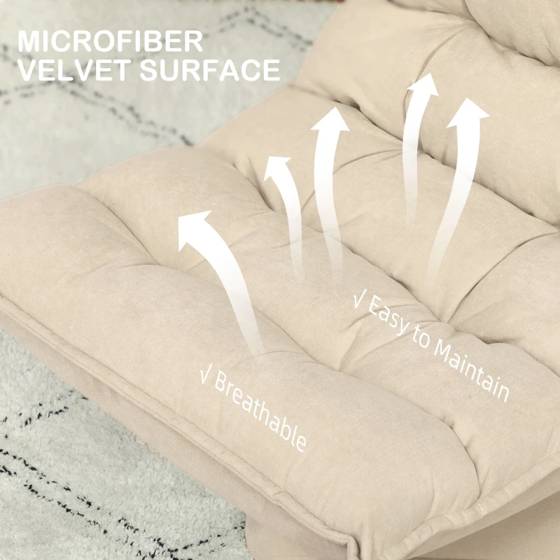 HOMCOM Fotel podłogowy z regulowanym oparciem, beżowy