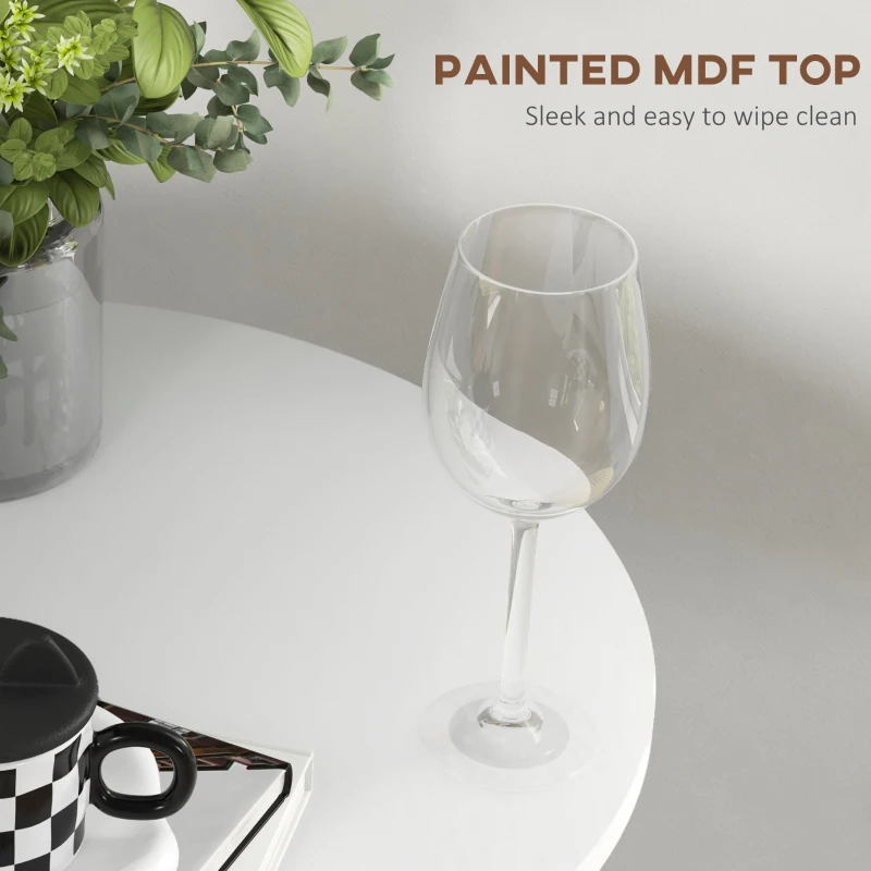 HOMCOM stół barowy, wysoki, Ø60 x 102 cm, okrągły stolik na przyjęcia, stolik do salonu i jadalni, stalowy, biały