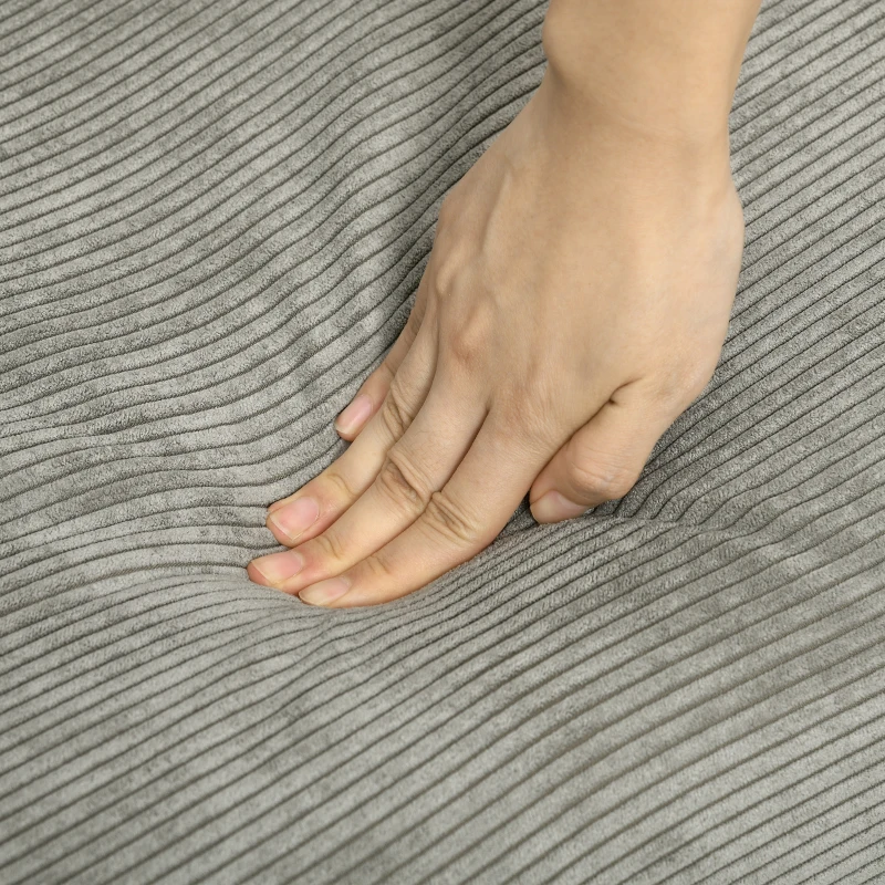 HOMCOM Canapea Extensibilă Dublă cu Spătar Reglabil și 2 Perne, din Material Textil cu Aspect de In Gri(m-9)