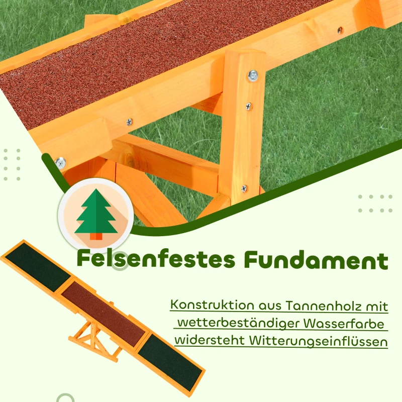 PawHut Hundewippe für Agility Training, rutschfest, bis 50 kg belastbar, 180 x 30 x 30 cm