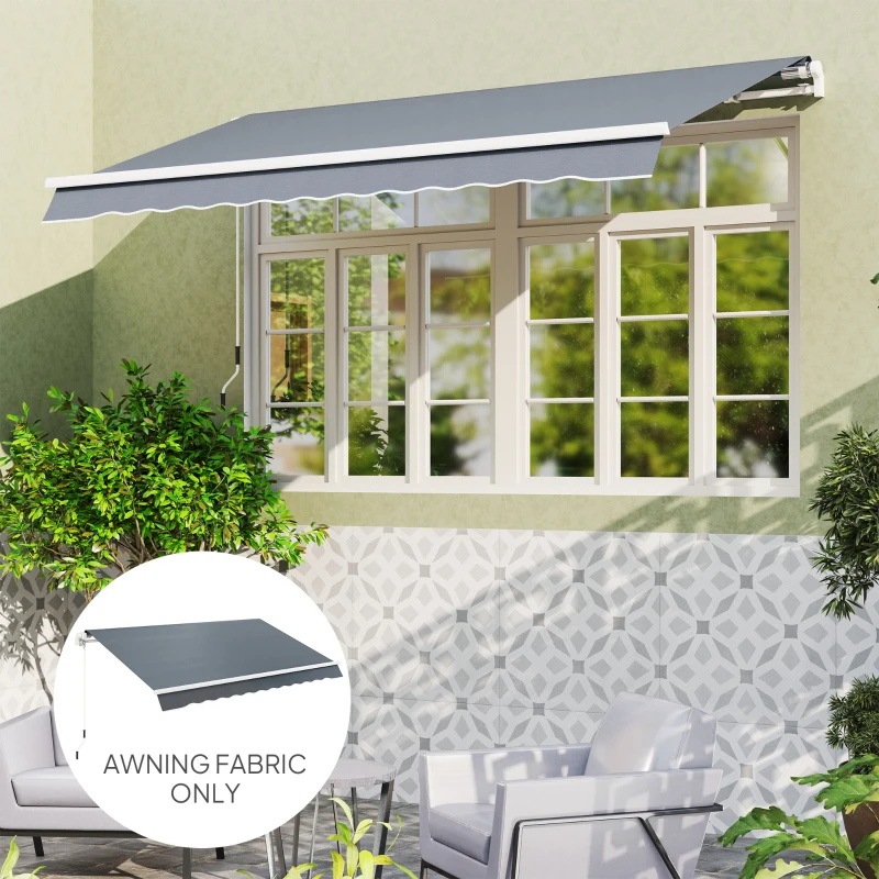 Outsunny Material de Înlocuire pentru Cort Retractabil 4x3 m din Poliester Anti UV 50+ Gri
