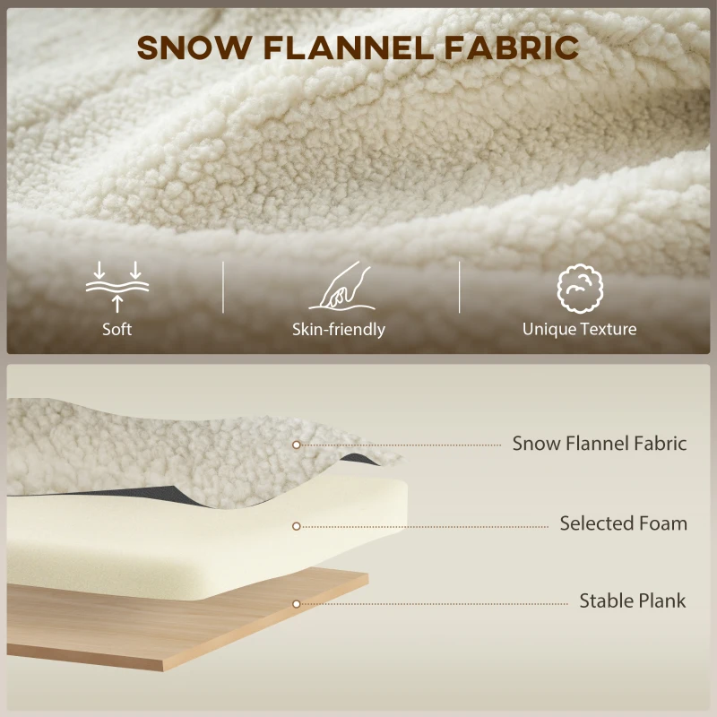 HOMCOM Rocking Chair for Adults, Lounge Rocker Chair with Lumbar Pillow, High Back, Wood Base, Side Pockets, Cream White