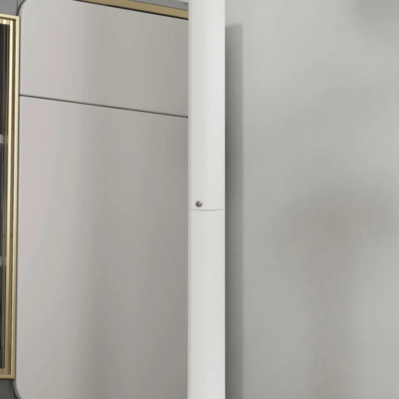 HOMCOM stół barowy, wysoki, Ø60 x 102 cm, okrągły stolik na przyjęcia, stolik do salonu i jadalni, stalowy, biały