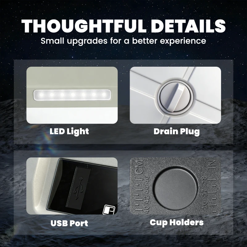 Outsunny Ladă frigorifică electrică auto 40L cu două zone, comandă prin aplicație, mâner telescopic, -20℃ până la 20℃, Negru