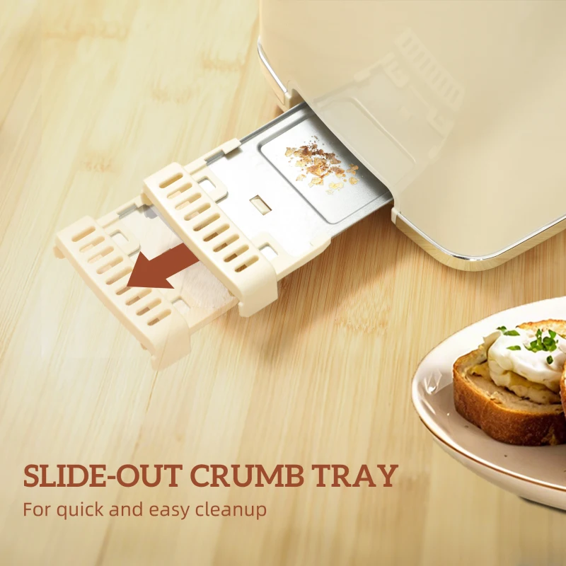 HOMCOM Touch Screen Kettle and Toaster Set - Cream