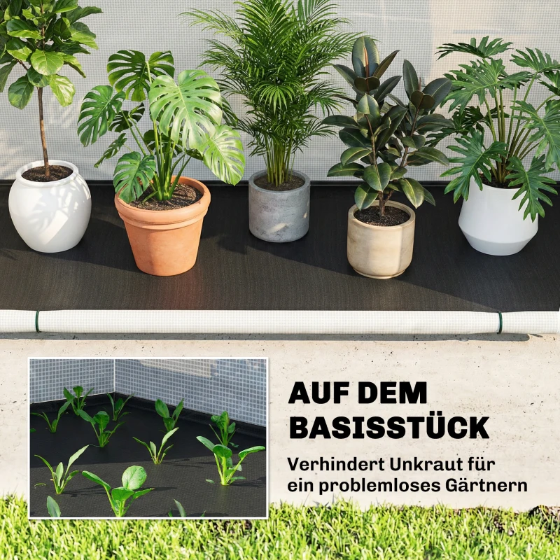 Outsunny Gewächshaus mit gewölbte Oberseite, Klappbar Foliengewächshaus 200 x 80 x 164 cm Grün