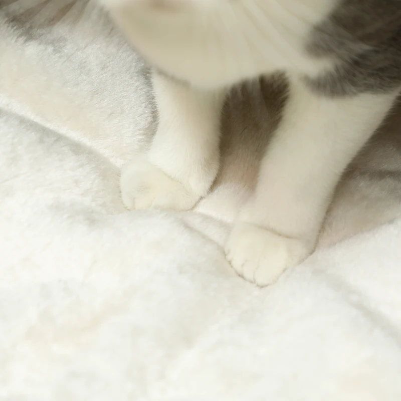 PawHut Coș pentru pisici casă pentru pisici pernă moale interior spațios din stuf 45 x 41 x 37 cm maro