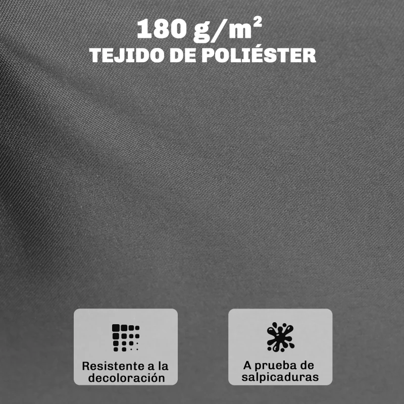 Outsunny Cojín para Banco de Jardín de 2 Plazas para Exterior con Funda Extraíble UPF 30+ Impermeable 110x46x6,5 cm Gris Oscuro