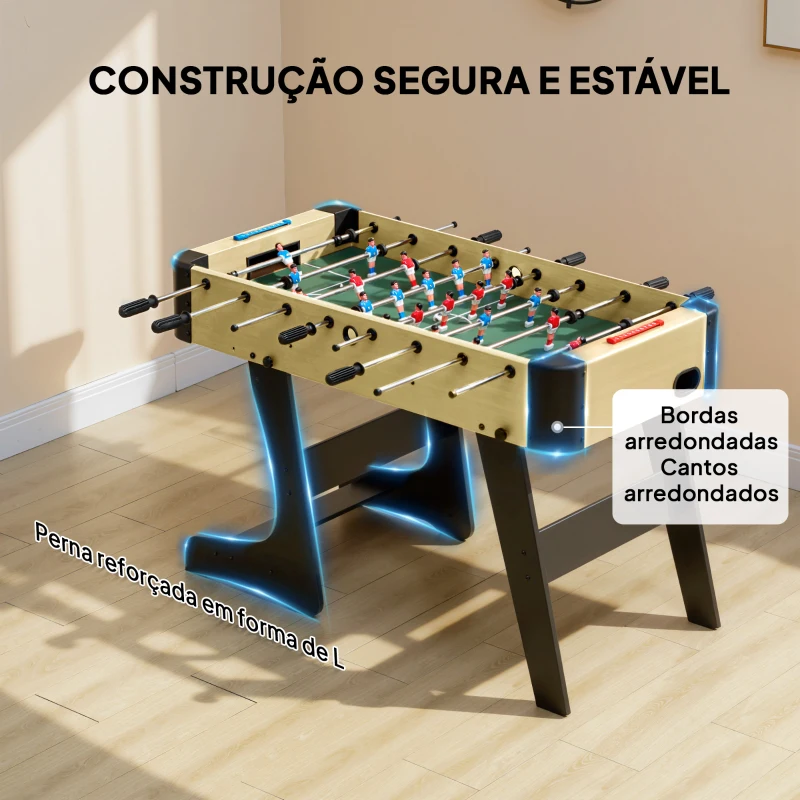 SPORTNOW Matraquilho Dobrável para Crianças com 2 Marcadores 8 Pegas 22 Jogadores 8 Barras e 2 Bolas 118x107,5x78 cm Maderia