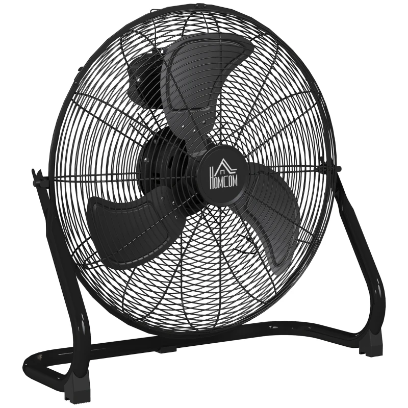 HOMCOM Ventilador de mesa elétrico portátil com 3 velocidades e inclinação ajustável a 120° fluxo de ar potente preto