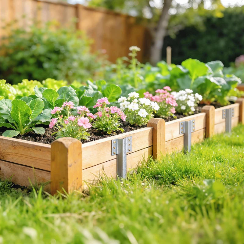Outsunny zestaw 20 wsporników montażowych do podkładów kolejowych, 41 cm ciężkie ocynkowane słupki z śrubami i rękawicami