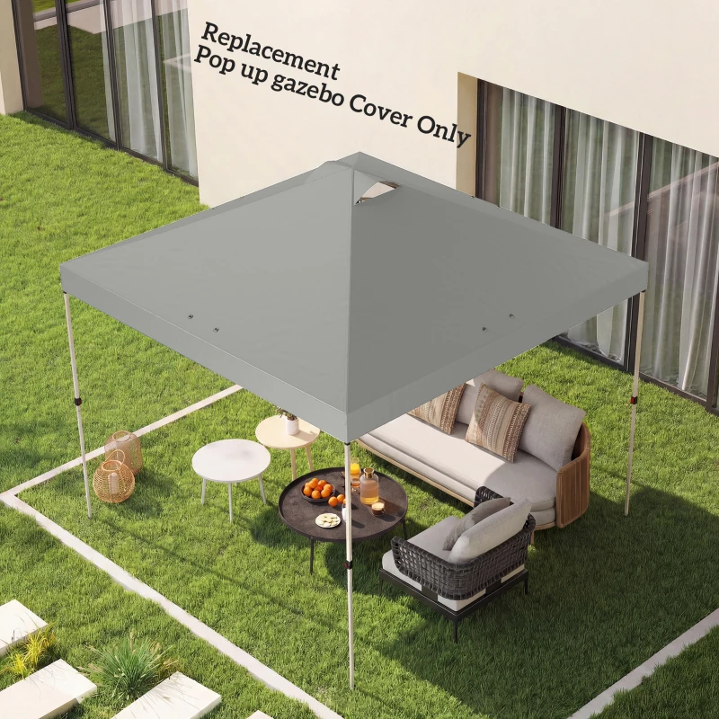 Outsunny Wymiana dachu pawilonu UV50+ wodoodporna z 8 otworami odpływowymi 3 x 3 m, jasnoszary