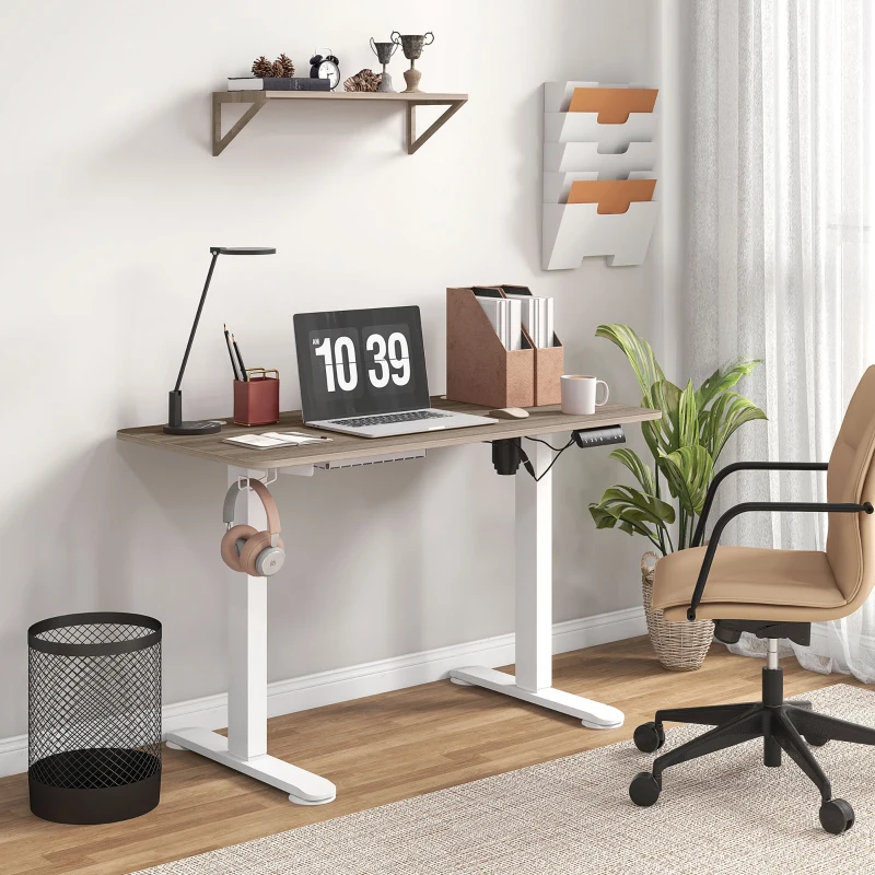Vinsetto Bureau assis-debout électrique réglable en hauteur avec fonction mémoire, bureau réglable en hauteur 72-116 cm