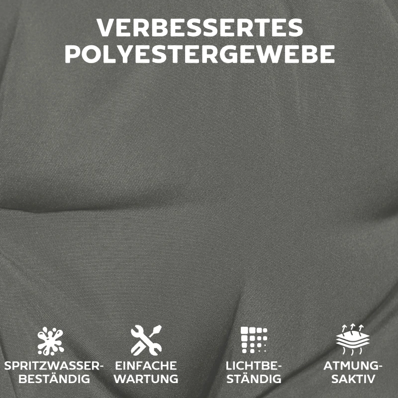 Outsunny 4er Set Sitzkissen 39,5 x 39,5 x 10 cm Stuhlkissen mit Bändern, rutschfeste Outdoor Indoor Sitzauflage