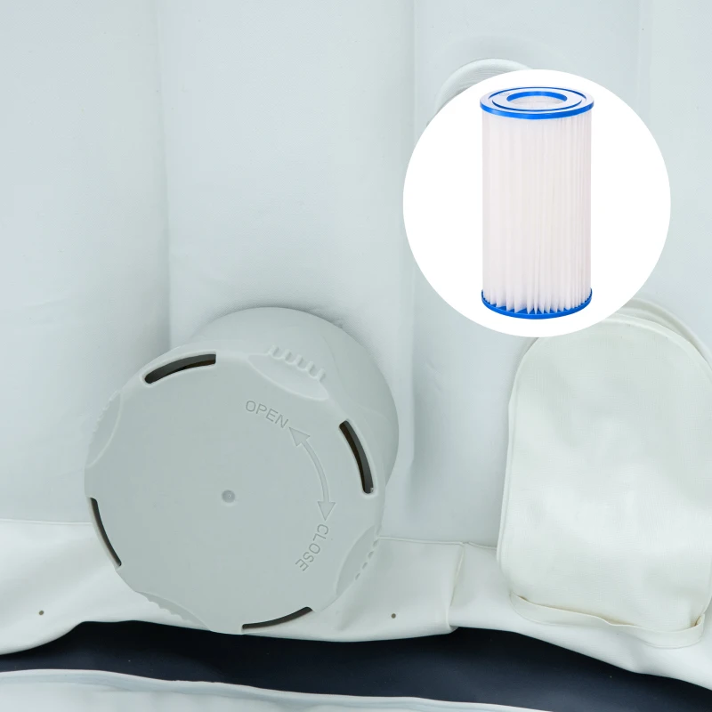 Outsunny Lot de 6 filtres pour pompe de filtration épurateur à cartouches pour piscine et spa blanc
