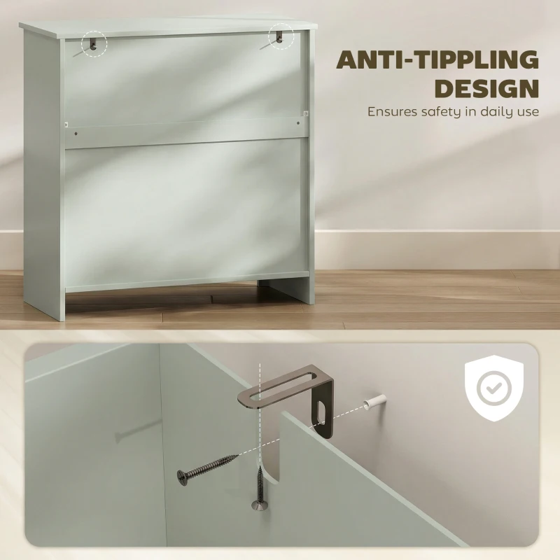 HOMCOM Sideboard Storage Cabinet, Modern Kitchen Cupboard with Adjustable Shelf, Drawer and Double Doors, Green