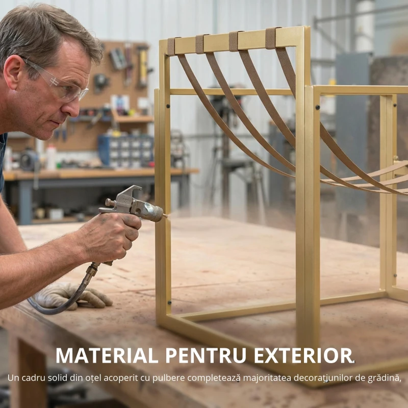 Set mobilier pentru grădină 4 piese Outsunny, set pentru terasă cu masă cu blat din sticlă securizată, canapea, 2 fotolii, Alb