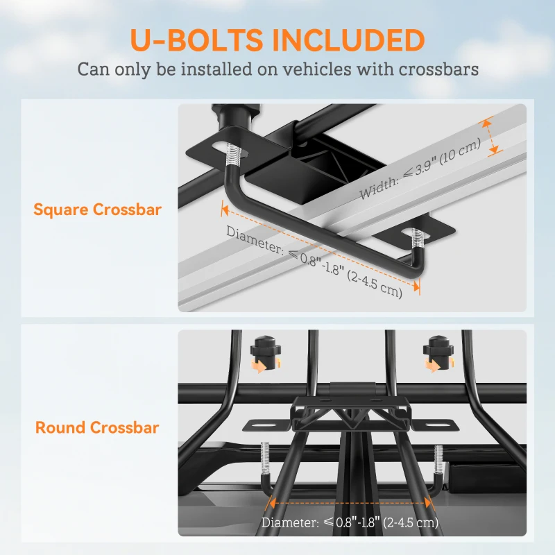 SPORTNOW Uniwersalny Bagażnik Dachowy Kosz Dachowy z Deflektorem Wiatru, do 150 kg, 116 x 92 x 11,5 cm na SUV-y i Pickupy, Czarny