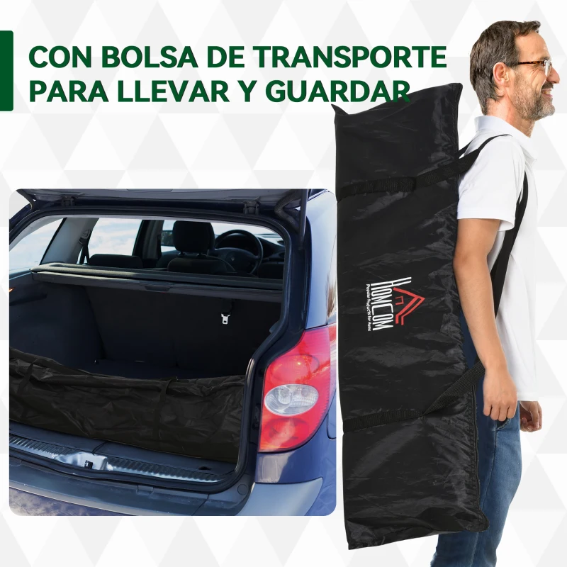 HOMCOM Porterías de Fútbol Plegables para Niños y Adultos con Bolsa de Transporte para Exterior Jardín Entrenamiento Negro