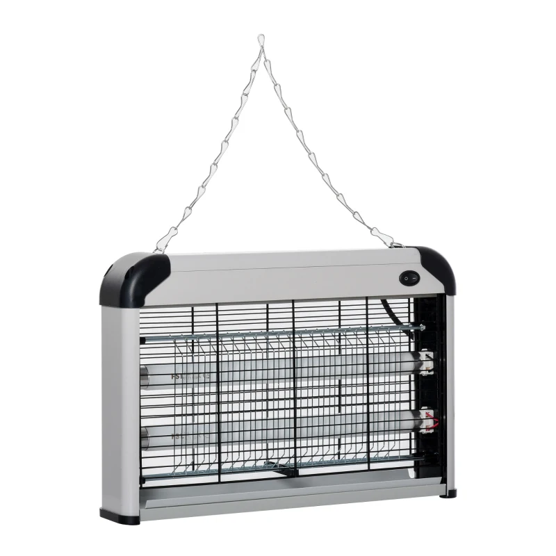Outsunny Lâmpada anti-mosquito, eliminador elétrico de insetos UV 20W, mata-moscas elétrico, eficaz em área de 60 m², armadilha para mosquitos para interior e exterior, preto