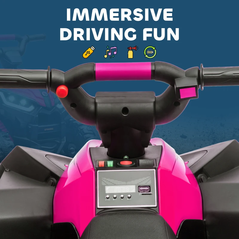 HOMCOM Elektro-Quad dla dzieci, USB, motocykl z muzyką