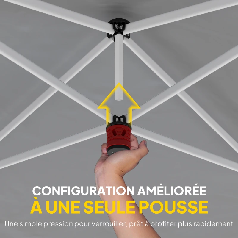 Outsunny Tonnelle de jardin 3 x 6 m pop up tente pliante réglable en hauteur imperméable protection UV50+ gris