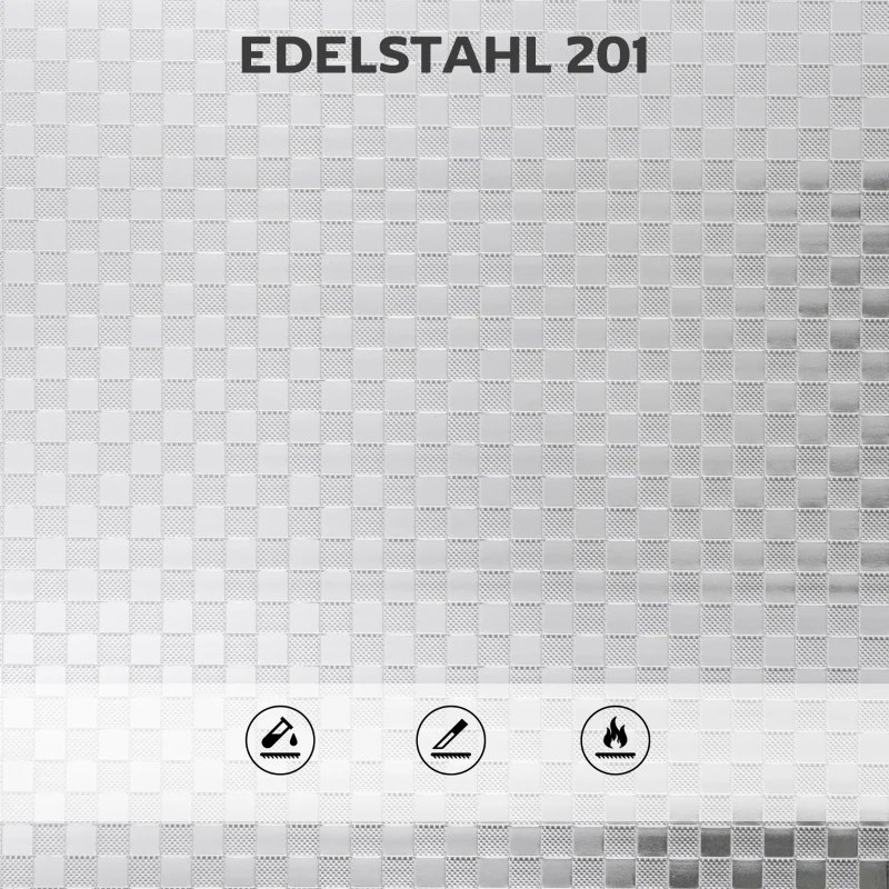 HOMCOM Rollwagen, Küchenwagen mit 4 Ebenen, verstellbaren Regalen und Griffen, für Wohnzimmer Küche, Silber, 60 x 35 x 100 cm