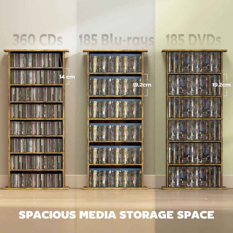 HOMCOM 360 CD Storage Unit - Rustic Brown