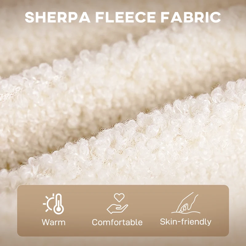 HOMCOM Berber Fleece Nursery Glider Rocker for Nursing, Wingback Rocking Chair for Living Room, Beige