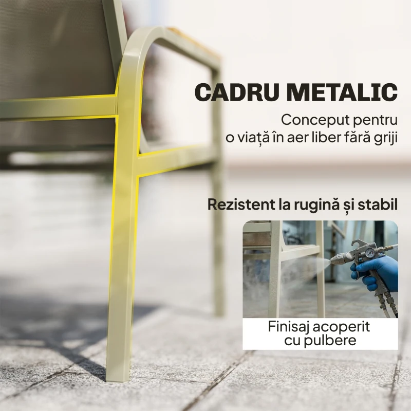 Outsunny Set Canapea de Exterior cu 2 Fotolii, Verde