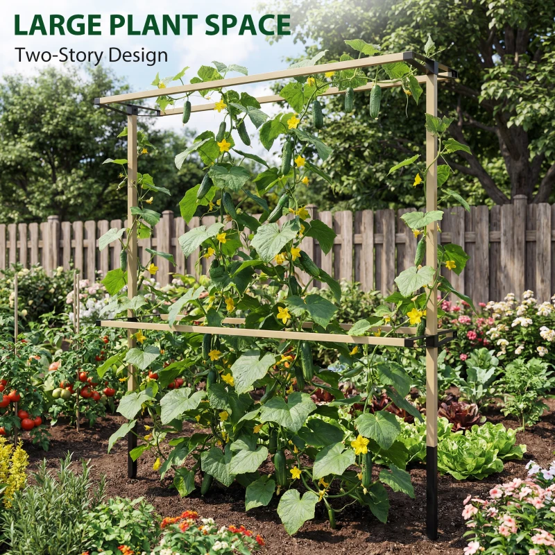 Outsunny Elastyczna metalowa kratka ogrodowa dla jagód: maliny, jeżyny i borówki – rozbudowywana podpórka