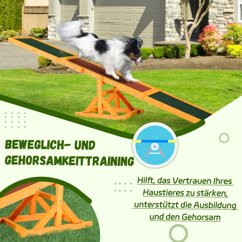 PawHut Hundewippe für Agility Training, rutschfest, bis 50 kg belastbar, 180 x 30 x 30 cm